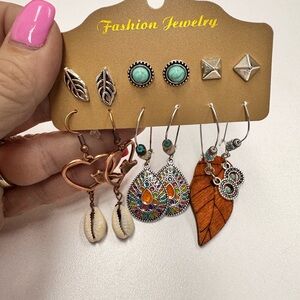 Fashion Jewelry Multicolor 6 pairs Earring Set